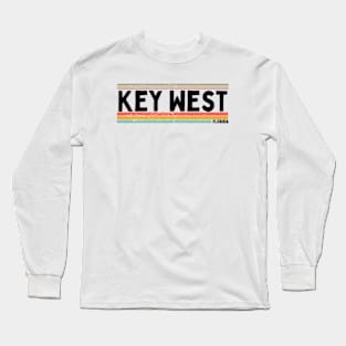 Key West Florida Island  gift  art 90s style retro vintage 80s Long Sleeve T-Shirt